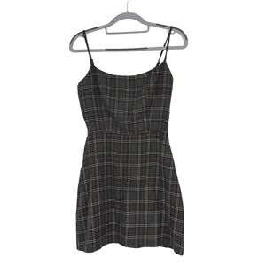 Reformation Plaid Mini Dress Size 0 Spaghetti Strap Fit & Flare Preppy Academia
